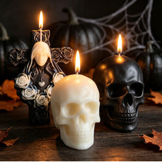 Gothic Halloween Candles, Ghost, Skull, Rose Cross & Pumpkin Scented Candles