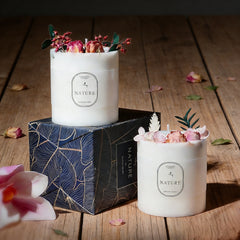 Botanical Scented Candle – Dried Flower Decorative Candle for Home & Gifts