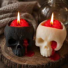 Halloween Skull Candle, Bleeding Skull Candle for Gothic Decor