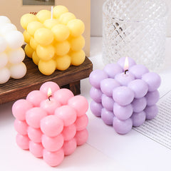 Bubble Cube Soy Wax Candle – Handmade Decorative Scented Candle