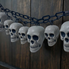 Halloween Skull Chain String Lights, Spooky Garland Decor for Party Window Wall