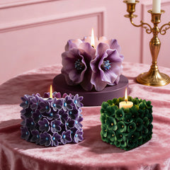 Square Hydrangea Candle Mold, Silicone Flower Mold for DIY Candle Making, Wax & Diffuser Crafts