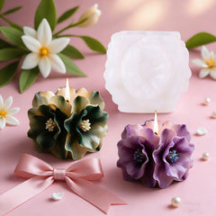 Square Hydrangea Candle Mold, Silicone Flower Mold for DIY Candle Making, Wax & Diffuser Crafts