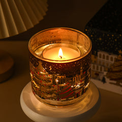 London Christmas Scented Candle, Glass Decor Candle, Xmas Gift