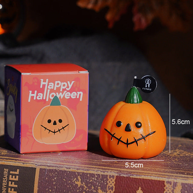 3-Pack Halloween Scented Candles, Pumpkin, Skull & Ghost