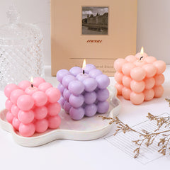 Bubble Cube Soy Wax Candle – Handmade Decorative Scented Candle