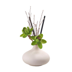 Ceramic Flower Vase Reed Diffuser, Decorative Home Fragrance with Scented Oil
