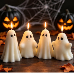 Gothic Halloween Candles, Ghost, Skull, Rose Cross & Pumpkin Scented Candles