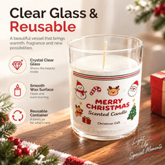 Christmas Scented Candle in Glass Jar – Festive Holiday Gift & Home Decor