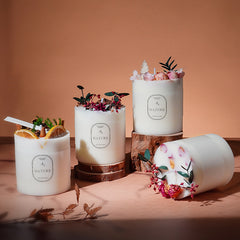 Botanical Scented Candle – Dried Flower Decorative Candle for Home & Gifts