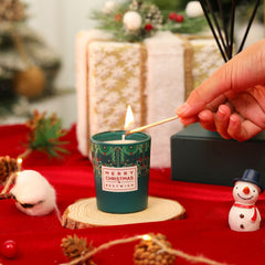 Christmas Reed Diffuser & Scented Candle Gift Set, Xmas Home Fragrance Box, Holiday Gift
