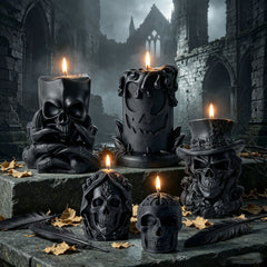 Halloween Skull Candle, Gothic Scented Candle for Halloween Home Decor