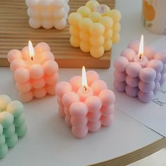 Bubble Cube Soy Wax Candle – Handmade Decorative Scented Candle