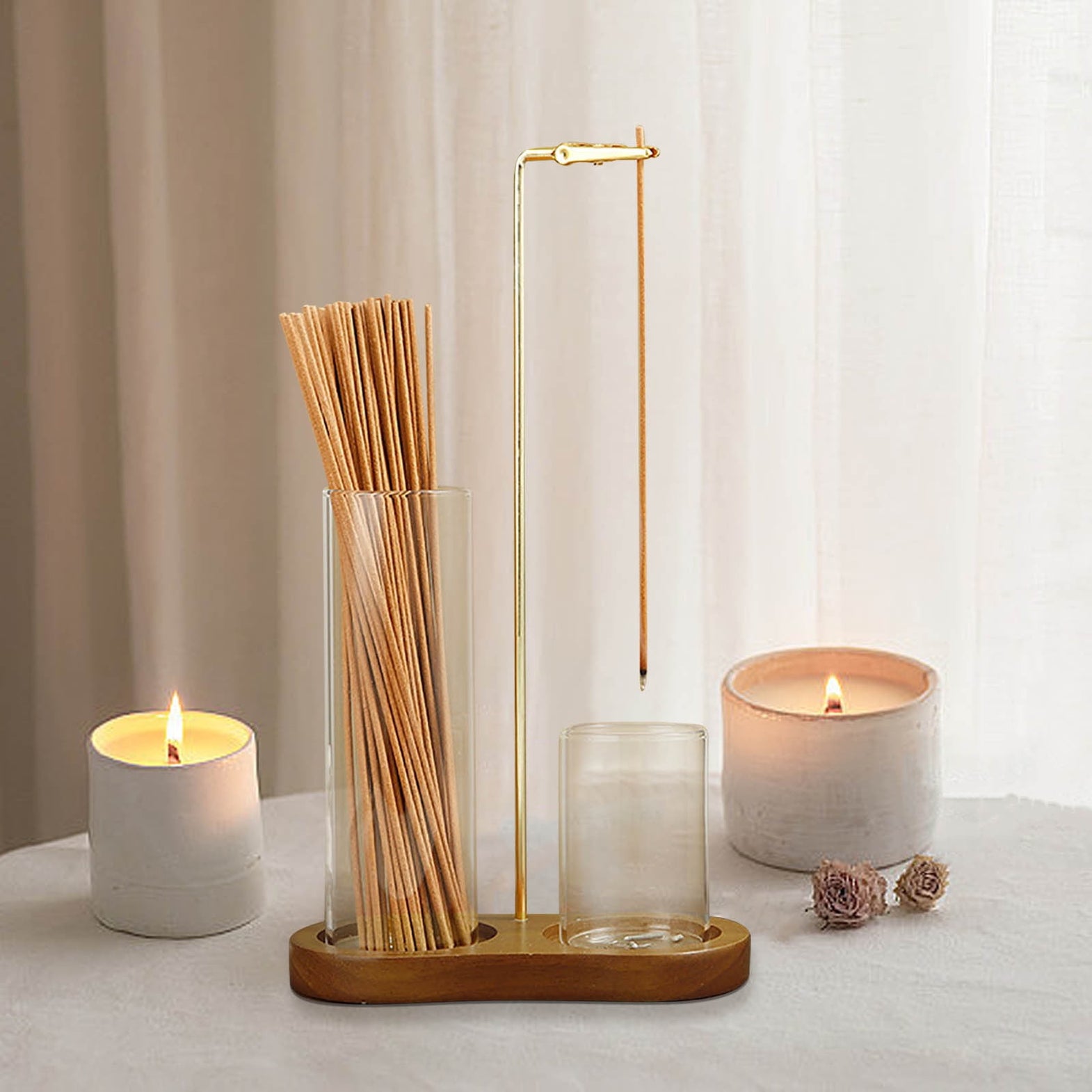2-in-1 Glass Incense Holder and Sticks Organizer – Lunae