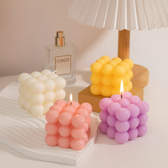 Bubble Cube Soy Wax Candle – Handmade Decorative Scented Candle