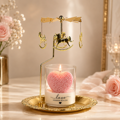 Gold Metal Heat-Powered Spinning Carousel Candle Holder