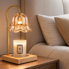 Gold Flower Shaped Candle Warmer Lamp