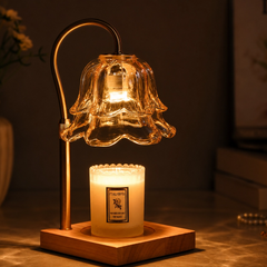 Gold Flower Shaped Candle Warmer Lamp