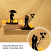 Black Metal Candle Holder, Romantic Silhouette Table Decor