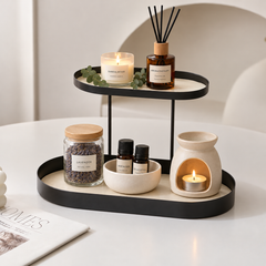 2-Tier Aromatherapy Organizer – Minimalist Essential Oil & Fragrance Display Rack