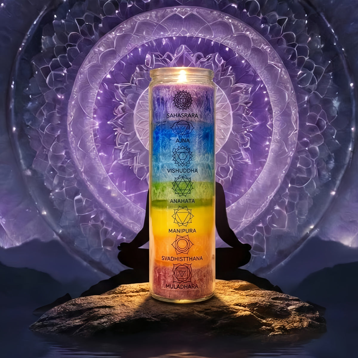 Seven Day Chakra Glass Prayer Scented Candles